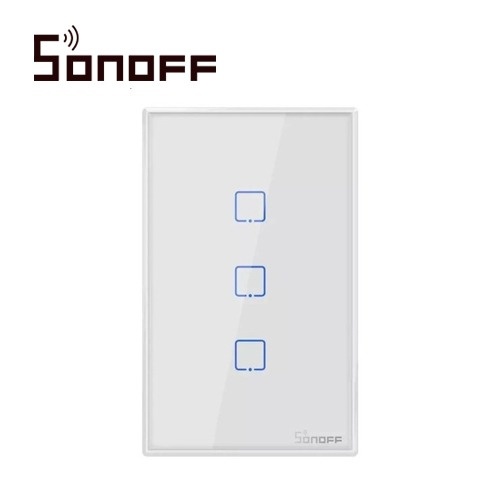 Apagador de pared touch on/off sonoff t2us3c smart inalambrico wifi para solucion de smart home con temporizador para ios y andr