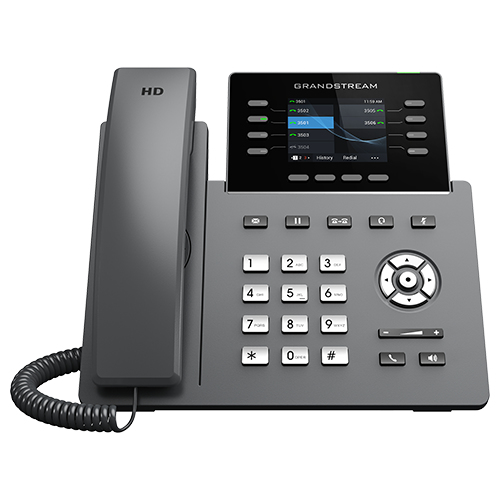 Telefono ip hd grado carrier grandstream grp2624, 4 cuentas sip, 8 lineas, pantalla lcd 2.8" (320x240px) 2xgigaeth, placa fronta