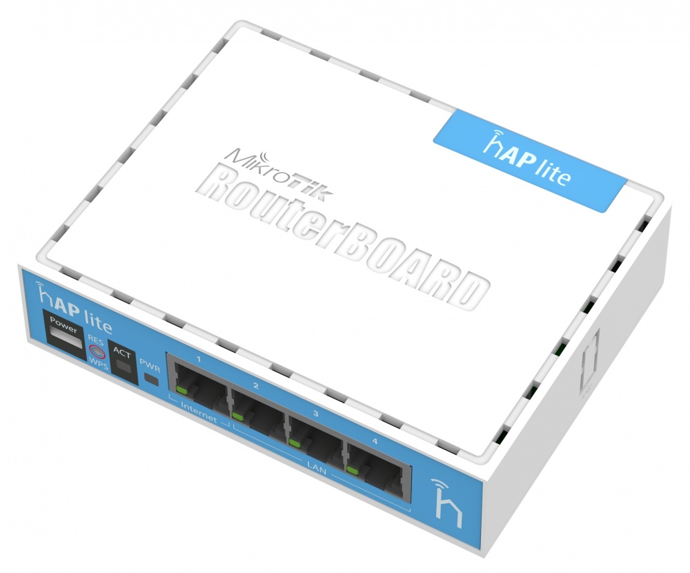 Access Point MikroTik hAP Lite 300 Mbit/s 4x RJ-45 2.4GHz 2 Antenas De 1.5dBi