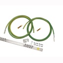 Kit de puesta a tierra con dos jumpers 6 awg y barra de conexiones de 20 orificios, para rack de 19in