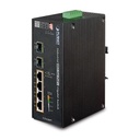 Switch poe industrial no administrable de 4 puertos poe 10/100/1000t 802.3at, 2 puertos sfp 10/1000x