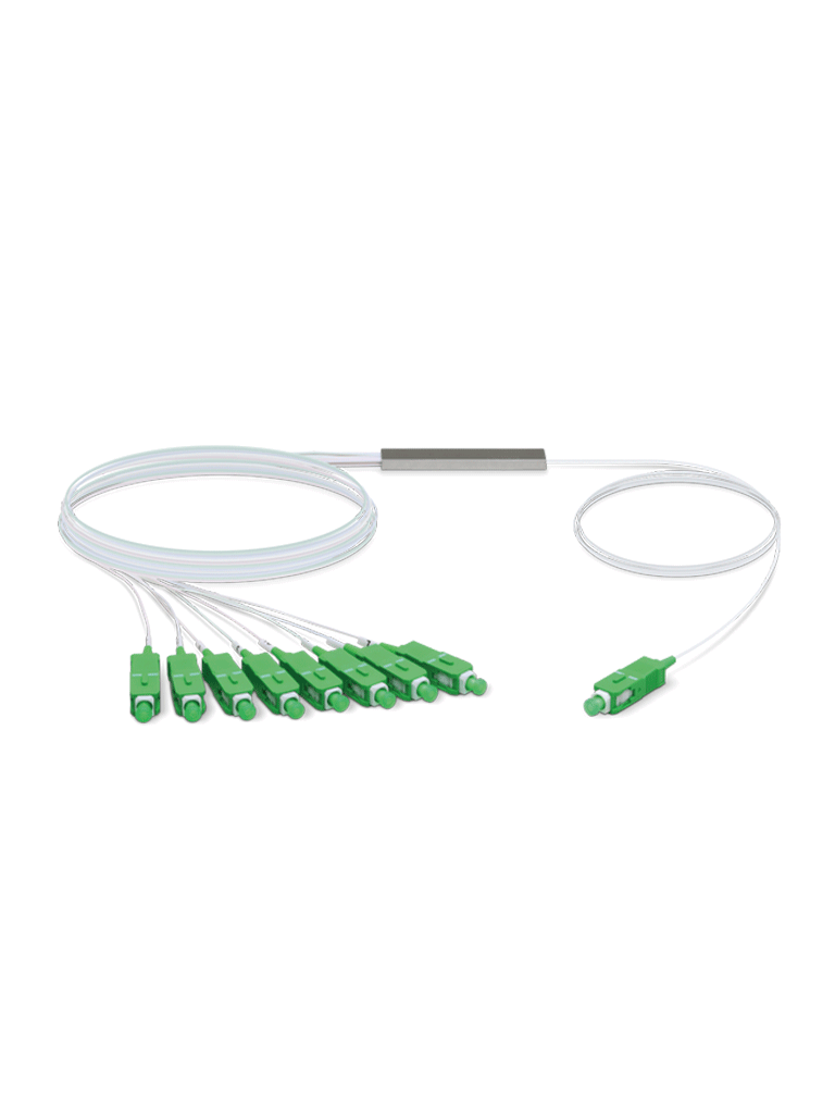 Ufiber splitter (divisor óptico) plc 1 x 8, con conectores sc/apc