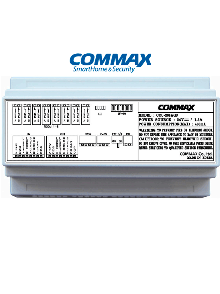 Commax ccu208agf - distribuidor de piso para sistema de audio portero departamental/ 8 intercomunicadores ap2sag / conexión a 2 