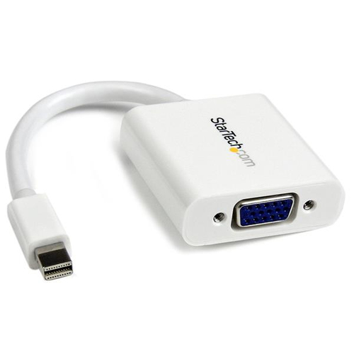 Adaptador convertidor video mini displayport a vga blanco .