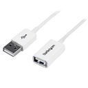 Cable 2m extension alargador usb 2.0 macho a hembra blanco .