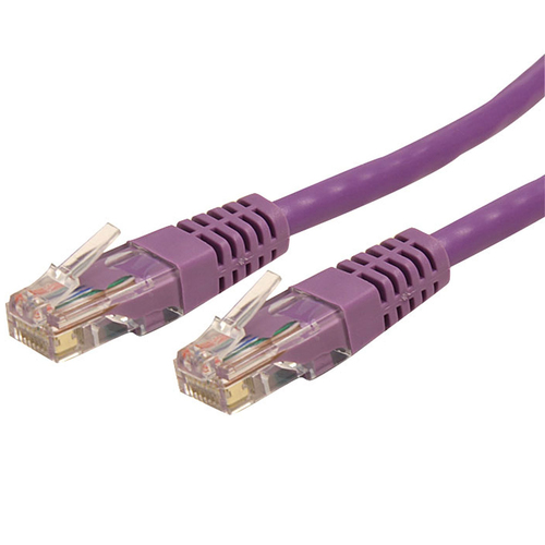 Cable 7.6m red utp rj45 cat6 ethernet gigabit moldeado morado.