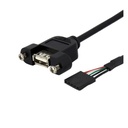 Cable 91cm usb 2.0 montaje en panel macho idc5 a hembra usba