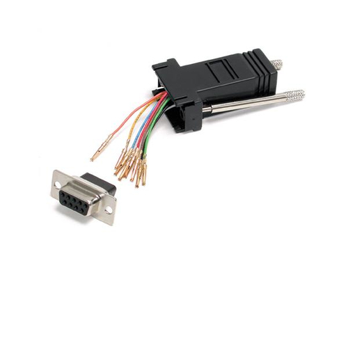 Adaptador modular serial db9 a a rj45 hembra a hembra  .