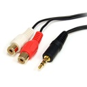 Cable 1.8m audio estereo mini jack 3.5mm macho a rca hembra .