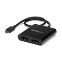 Divisor multiplicador usb-c a displayport 2 puertos hub mst .