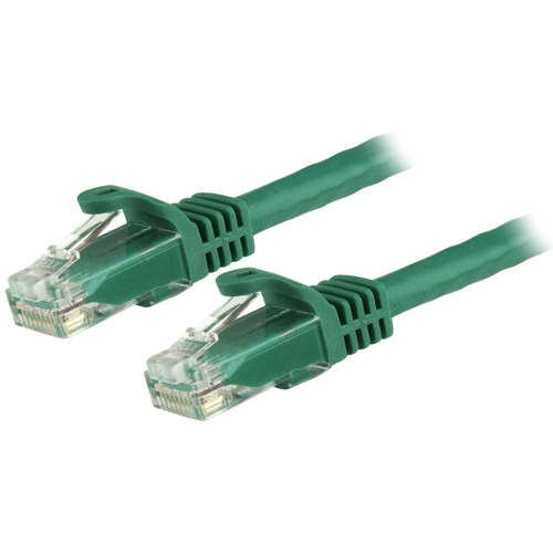 Cable de red gigabit cat6 utp de 15m snagless verde