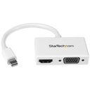 Adaptador convertidor mini displayport a hdmi o vga blanco .