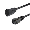 Cable de extension nema 5-15r a nema 5-15p acodado 90cm