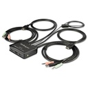 Switch conmutador kvm de 2 puertos hdmi con cables - usb 4k60h