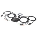 Switch conmutador kvm de 2 pue puertos dp usb 4k60hz - cables inte