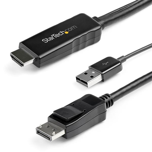 Cable convertidor hdmi a dp de 2m - alimentado por usb - 4k 30hz