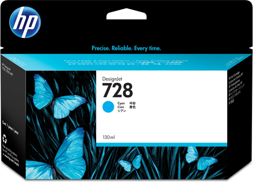 Hp 728 cyan 130ml tinta amplio formato f9j67a