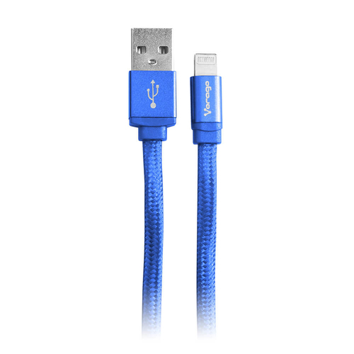 Cable vorago cab-119 azul usb-a pple lightning 1 metro azul bolsa