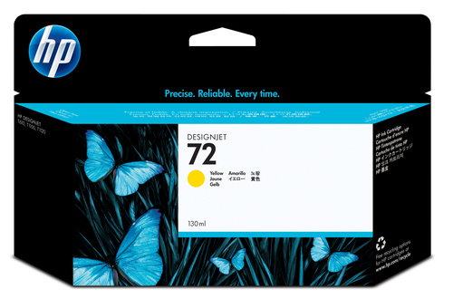 Hp 72 amarillo 130ml tinta amplio formato c9373a