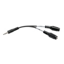 Cable divisor 3.5mm audio para diadema 2x 3 pines h a 4 pines m