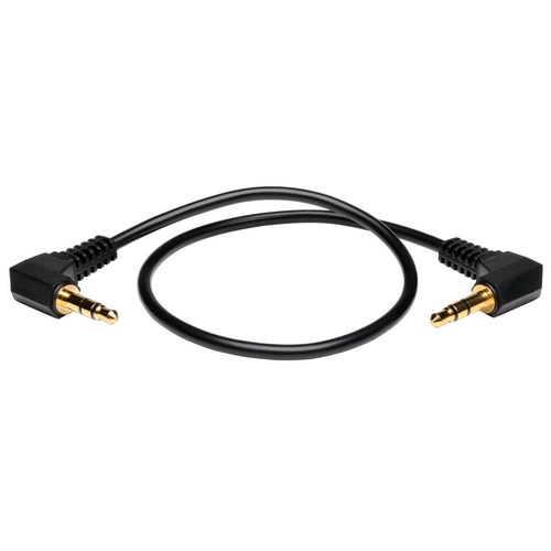 Cable audio estereo mini 3.5mm dos conectores en angulo m/m 30..cm