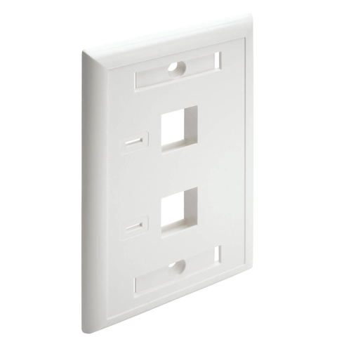 Placa de pared doble 2 puertos rj45 blanco