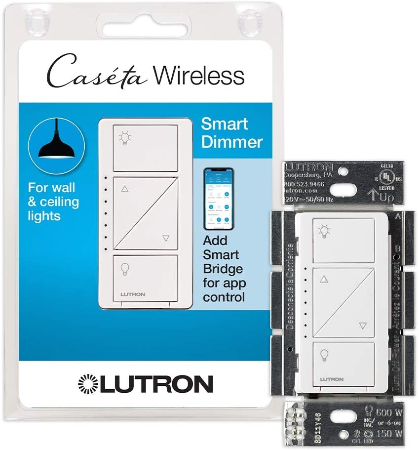 Caseta Inteligente Atenuador (Dimmer) de Pared Aumenta/Disminuye Intensidad de Iluminación Integrable al HUB de Caseta y su App