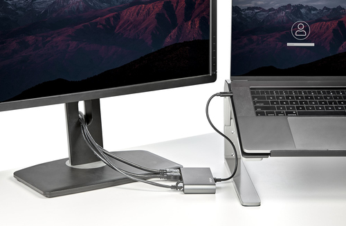 Docking station thunderbolt 3 mini - 2 puertos hdmi 4k 60hz