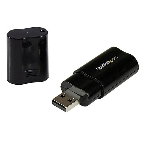 Tarjeta de sonido estereo usb externa adaptador conversor negr.