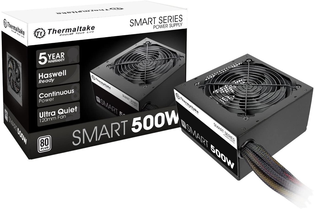 Fuente de Poder Thermaltake SMART 80 Plus 500W ATX 120mm