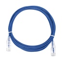 Cable de parcheo slim utp cat6 - 3 m azul diámetro reducido (28 awg)