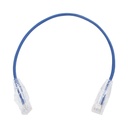 Cable de parcheo slim utp cat6 - 30 cm azul diámetro reducido (28 awg)