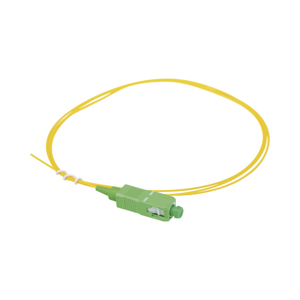 Pigtail de fibra óptica monomodo sc/apc, simplex de 1 metro