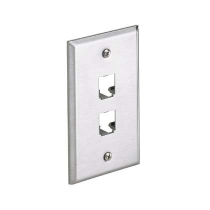 Placa Para Pared Panduit 2 Puertos Mini-Com Acero Inoxidable