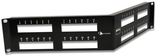 Patch panel max modular, de 48 puertos, angulado, 2ur