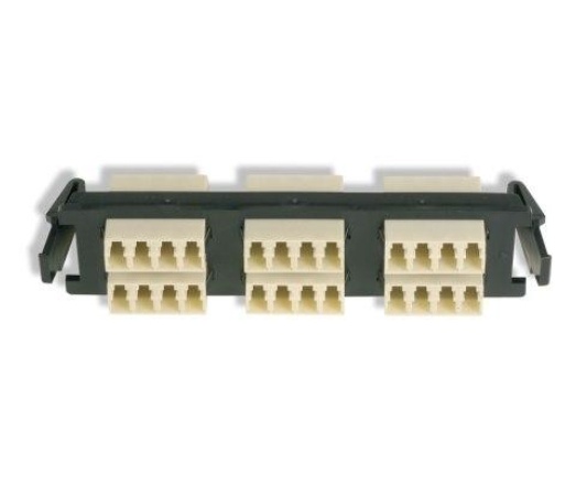 Placa acopladora de fibra óptica quick-pack, con 6 conectores lc quad (24 fibras), para fibra multimodo, beige