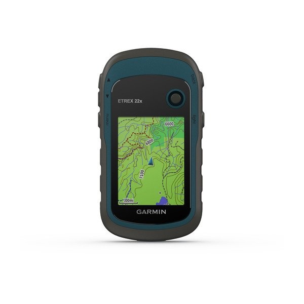 Gps portátil etrex22x con mapa base precargado, almacena hasta 2000 puntos de interés, e incluye función de cálculo de áreas.