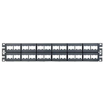 Panel de parcheo modular mini-com (sin conectores), plano, sin blindaje, de 48 puertos, 2 ur