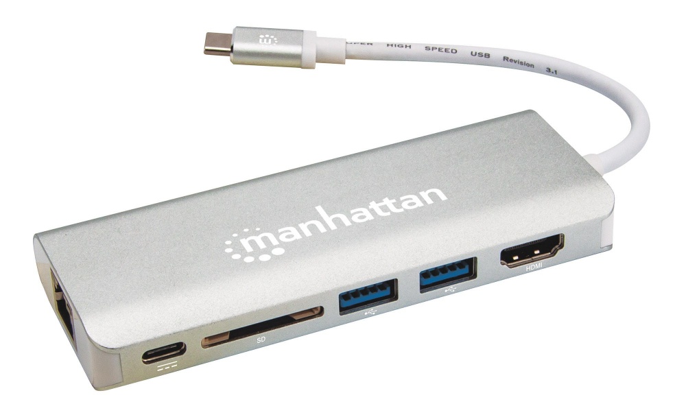 Hub USB 3.1 Manhattan USB C Macho - 2x USB A 1x UBS C 1x HDMI Hembra 40000 Mbit/s