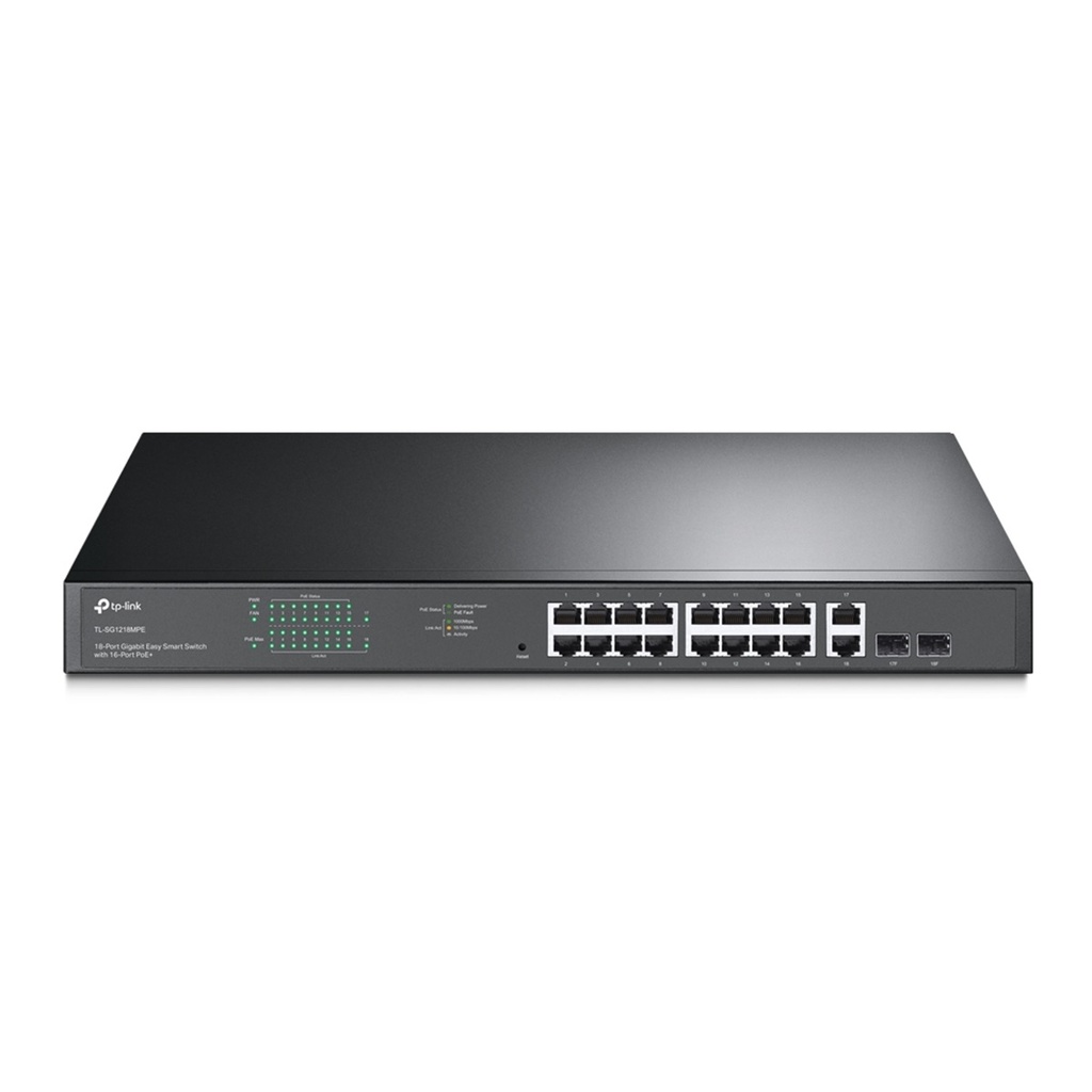 Switch TP-Link Gigabit Ethernet JetStream 16 Puertos PoE+ 10/100/1000Mbps 36Gbit/s 8000 Entradas Administrable