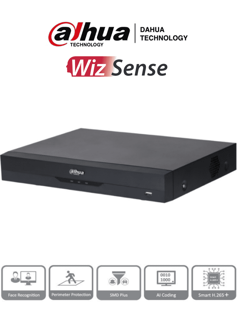 Dahua xvr5116he-i3 -dvr de 16 canales 5 megapixeles lite/ wizsense/ ia/ h.265+/ 16 canales hdcvi + 8 canales ip/ hasta 24 canale