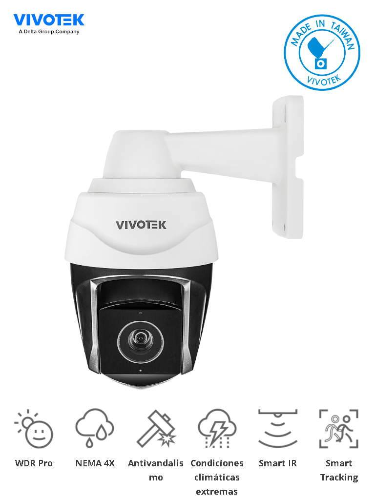 Vivotek sd9384-ehl - cámara ip ptz exterior 5 megapixeles/ 30x zoom óptico/ smart ir 200mts/ protección nema4x, ip66, ik10/ eis/