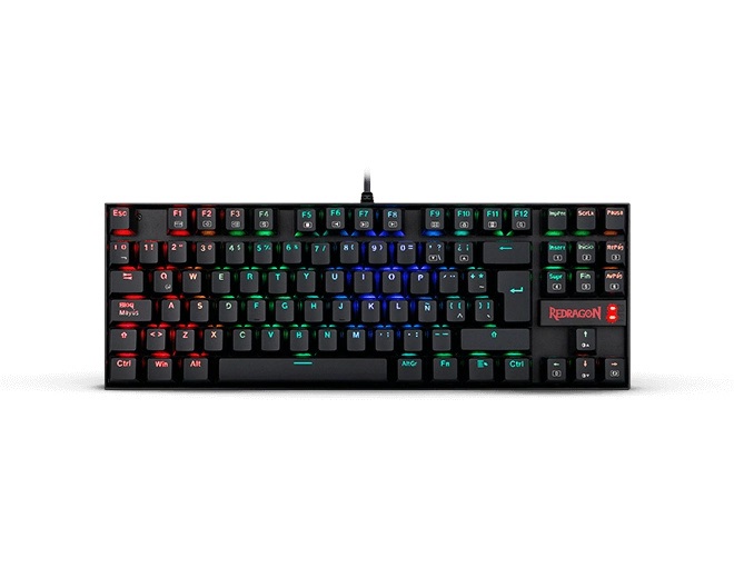 Teclado Mecánico Gamer Redragon Kumara K552 TKL RGB Outemu Blue Alámbrico Español