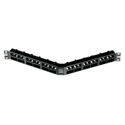 Panel de parcheo modular mini-com (sin conectores), angulado, sin blindaje, alta densidad, de 48 puertos, 1ur