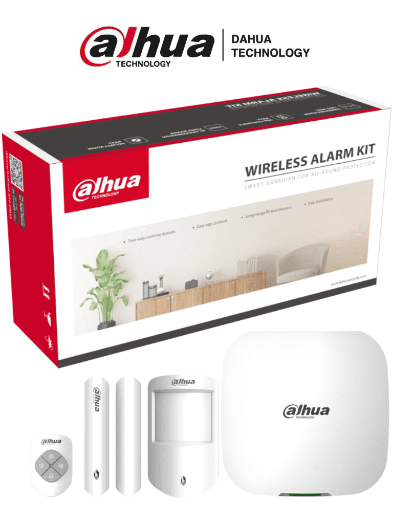 Kit De Alarma Inalámbrico Dahua ART-ARC3000H-03-W2 Con Conexión Wi-Fi Y Ethernet Monitoreo Por APP Incluye Panel Wi-Fi