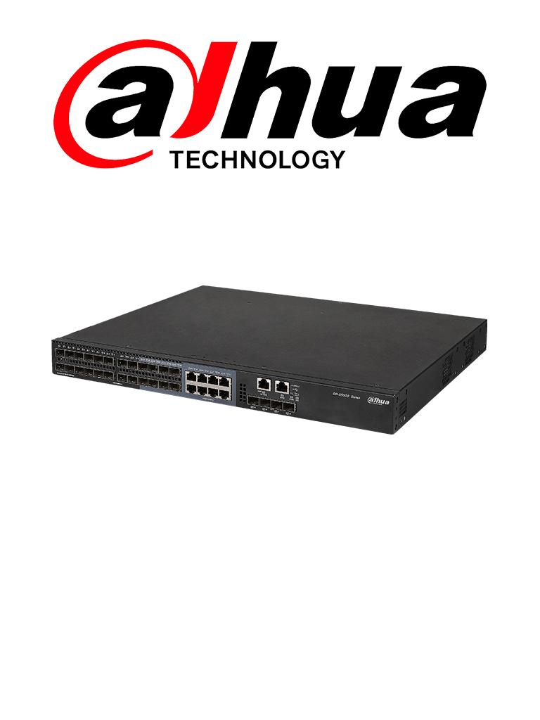 Dahua dh-s5500-24gf4xf-e  - switch gigabit inteligente de 24 puertos de fibra optica/ 16 puertos sfp 100/1000 basex + 8 puertos 