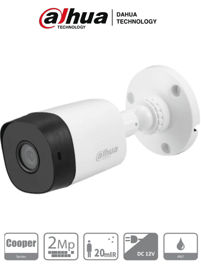 Dahua cooper b1a21-28 - camara bullet de 2 megapixeles/ 1080p/ lente de 2.8 mm/ 100 grados de apertura/ ir de 20 metros/ ip67/ s