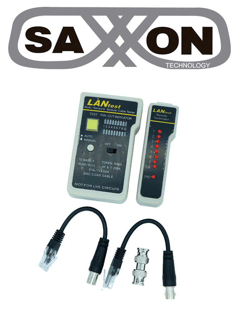 Saxxon g288 - probador de cables / conectores rj45 / bnc / rj11