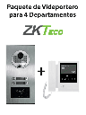 Zkteco ve04a01paq4p - paquete de videoportero para 4 departamentos ve04a01 con monitor vdpib4 de 4.3 pulgadas