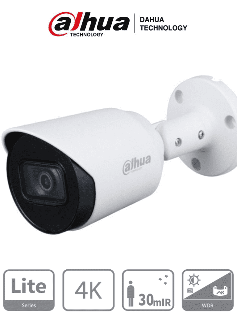 Dahua hac-hfw1801t - camara bullet 4k metalica/ 8 megapixeles/ lente de 2.8 mm/ 106 grados de apertura/ ir de 30 metros/ wdr rea